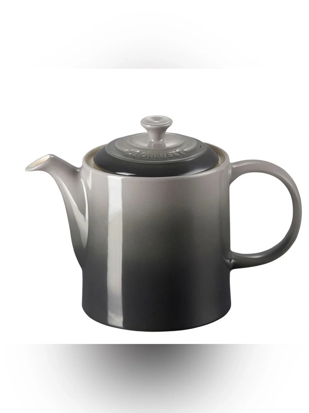 New -  Le Creuset Stoneware Grand Teapot 1.3 Liter in Flint Gray Brown Gradient
